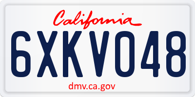 CA license plate 6XKV048