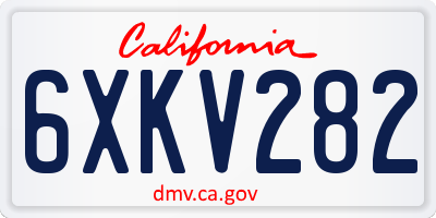 CA license plate 6XKV282