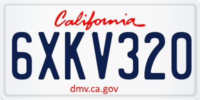 CA license plate 6XKV320