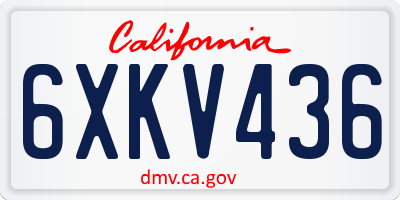 CA license plate 6XKV436