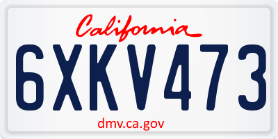 CA license plate 6XKV473