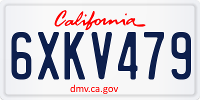 CA license plate 6XKV479