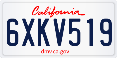 CA license plate 6XKV519