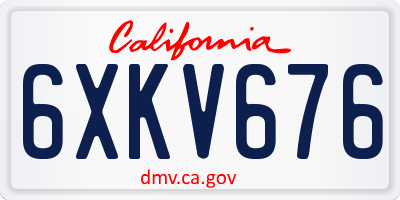 CA license plate 6XKV676