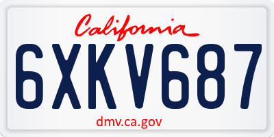 CA license plate 6XKV687