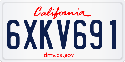CA license plate 6XKV691