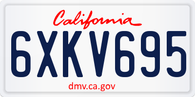 CA license plate 6XKV695