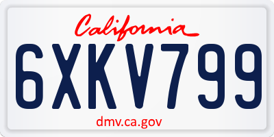 CA license plate 6XKV799
