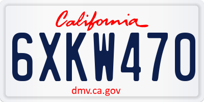 CA license plate 6XKW470
