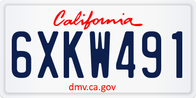 CA license plate 6XKW491