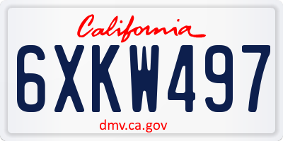 CA license plate 6XKW497