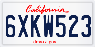 CA license plate 6XKW523