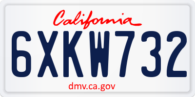 CA license plate 6XKW732