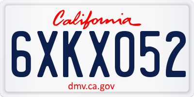 CA license plate 6XKX052
