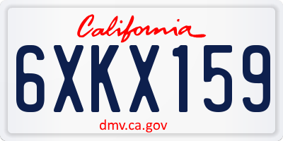 CA license plate 6XKX159