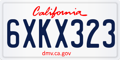CA license plate 6XKX323