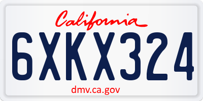 CA license plate 6XKX324
