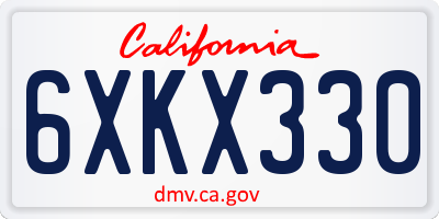 CA license plate 6XKX330
