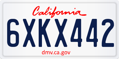 CA license plate 6XKX442