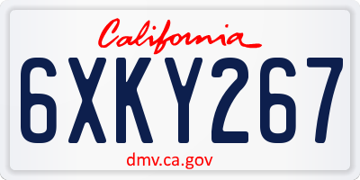 CA license plate 6XKY267