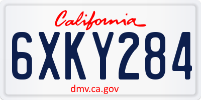 CA license plate 6XKY284
