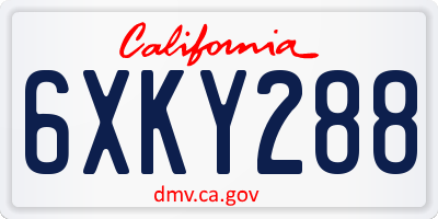 CA license plate 6XKY288