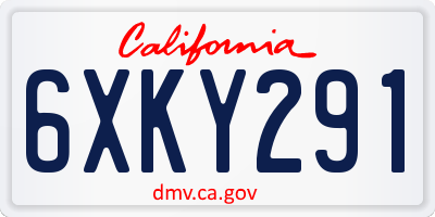 CA license plate 6XKY291
