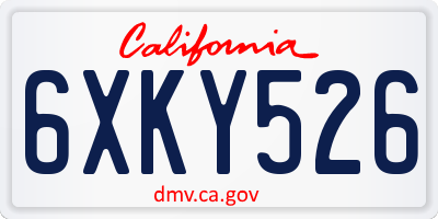 CA license plate 6XKY526
