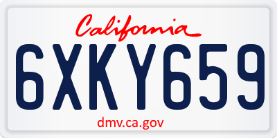 CA license plate 6XKY659