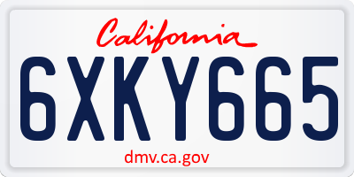 CA license plate 6XKY665