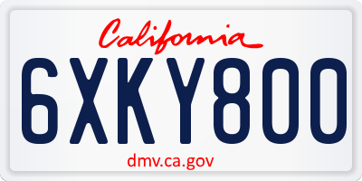CA license plate 6XKY800