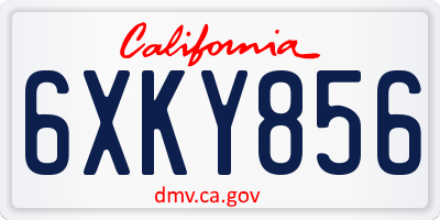 CA license plate 6XKY856