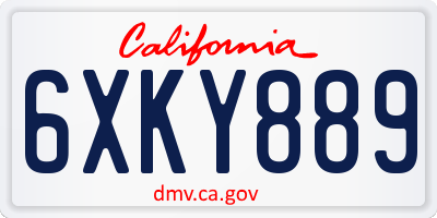 CA license plate 6XKY889