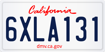 CA license plate 6XLA131