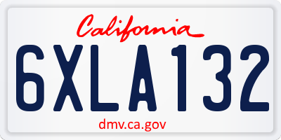 CA license plate 6XLA132