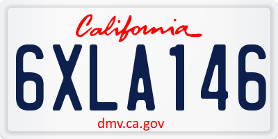 CA license plate 6XLA146
