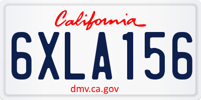 CA license plate 6XLA156