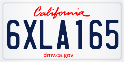 CA license plate 6XLA165