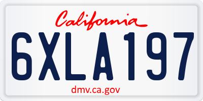 CA license plate 6XLA197