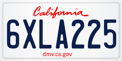 CA license plate 6XLA225