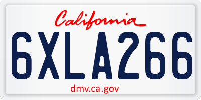 CA license plate 6XLA266