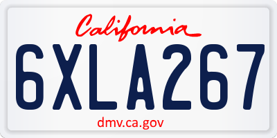 CA license plate 6XLA267