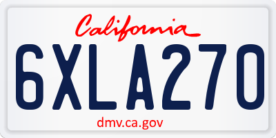 CA license plate 6XLA270