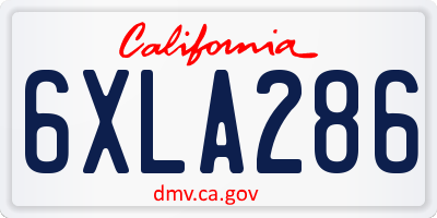 CA license plate 6XLA286
