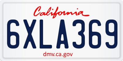 CA license plate 6XLA369