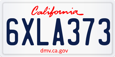 CA license plate 6XLA373