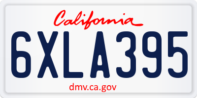 CA license plate 6XLA395