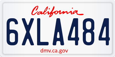 CA license plate 6XLA484