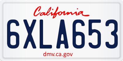 CA license plate 6XLA653