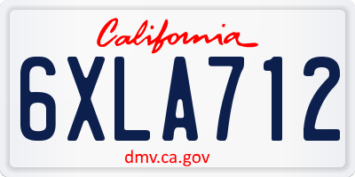 CA license plate 6XLA712